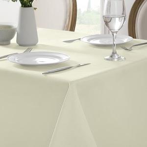 Softalker Ivory Rectangle Tablecloth,Shiny Weaved Texture Pattern Cream Jacquard Waterproof Wrinkle Free Spill-Proof Washable Table Cloth for Holiday Party Dinner - 60 x 84 Inch
