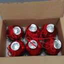 6 Pcs Red Christmas Tealight Candle Holder Christmas Dinner Table Decorations Ball Candlestick Holder with Bow and Wreath for Party Indoor Decorations