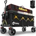 Sekey 300L Extended Collapsible Wagon, 660 lb Capacity, 48 in Long, Black