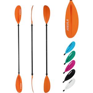 Kayak Paddles Aluminum Shaft Paddle with Nylon Blades, Floating Adjustable Kayaking Oars, 3 Piece, 220-240cm/86-94 Inches, Black/Rose/Teal (Orange)