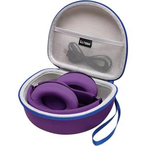 Headphone Case Compatible with Beats Studio Pro/Solo 4 / Studio 3 / Solo 3 / Picun B8 / BERIBES/JLab JBuds Lux ANC Wireless Bluetooth Noise Cancelling Headphones, Purple+Gray(Case Only)