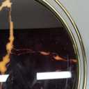 Zosenley Makeup Organizer Tray, Decorative Glass Vanity Tray, Round Cosmetic Storage for Jewelry, Makeup, Perfume, Decor and More, Size 11.5, Black Marbling