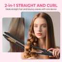 Mini Flat Iron Hair Straightener 1/3 Inch Pencil Flat Iron for Women Portable Travel Straightener and Curler 2 in 1 for Short Hair Beard and Pixie Cut with Adjustable Temp