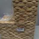 YAHUAN Stair Basket with Handles, Woven Water Hyacinth Stair Baskets for Carpeted Stairs, Stair Storage Basket Staircase Basket for Wooden Stairs (Water Hyacinth), SIZE 12.99’’x6.88’’x15.75’’inches. Suitable for stairs with a height of 7.3-7.8 inches