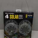 Bell+Howell Disk Lights Solar Ground Lights Stone Dark Gray -Upgraded Wireless Solar Garden Waterproof Lighting 8 LED Bulbs for Patio, Garden, Yard, 4 Packs, As Seen On TV