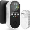 5-in-1 Carbon Monoxide Detectors, Natural Gas Leak Detector, Plug-in & Battery Backup Portable Co Detector, Co Gas Temp Humidity Sensor, HD Display Screen Vilfet, 1-Pcs, Black