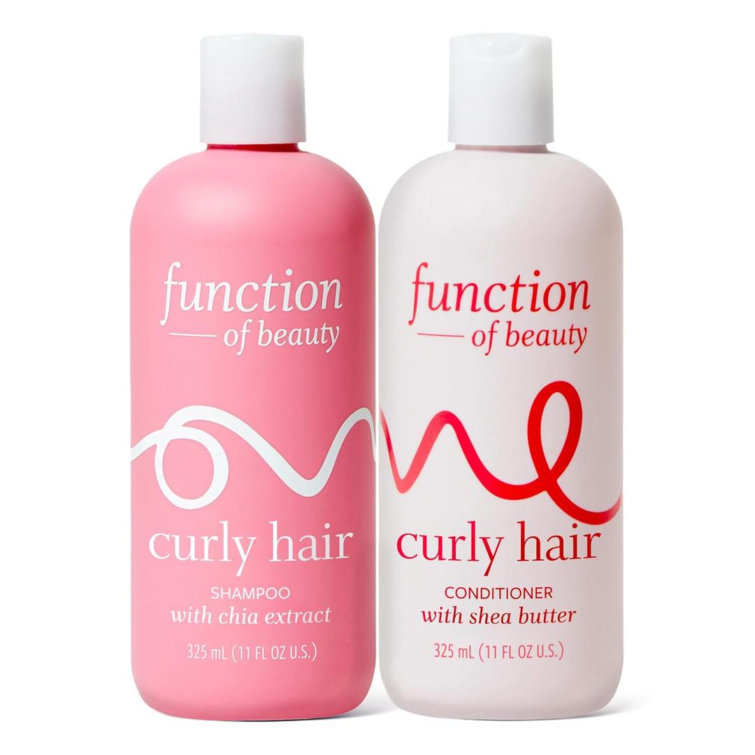 Function of Beauty Curly Hair Shampoo & Conditioner Set - Sulfate-Free Shampoo & Conditioner Duo for Natural Curls & Bounce - Curl Defining, Hydrating & Moisturizing - Dry & Dull Hair Care Products (11 Fl Oz (Pack of 2))