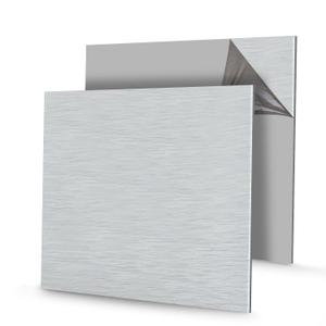 Blulu 2 Pcs Aluminum Composite Panel, 1/4" Thick Rectangle Aluminum Sheet for Industry Crafting Handcraft DIY Projects(Brushed Silver,24"x24")