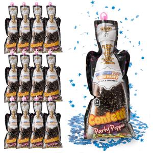 2 x Windy City Novelties 12 Pack Inflatable Gender Reveal Handheld Confetti Popper (Blue Confetti)