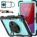 SEYMAC stock Tablet Case for Lenovo Tab M11 (TB-330FU/TB-330XU) 11 inch Drop-Proof Protection Cover with 360 Rotate Stand & Strap [Pen Holder] & Screen Protector/K11/Xiaoxin Pad 2024, Sky Blue+Black