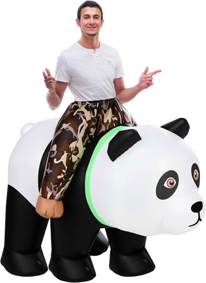 Newcotte Panda Inflatable Riding Costumes Christmas Panda Blow up Riding Costumes for Adult Men Women Masquerade Carnival Fasching Theme Parties Cosplay