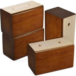 Sopicoz Wood Bed Risers (Brown, 3 inch)