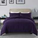 DOWNCOOL King Size Comforter Set -All Season Bedding Comforters Sets with 2 Pillow Cases -3 Pieces Bed Set Down Alternative King Bedding Set -Purple King Comforter Set(102"x90")