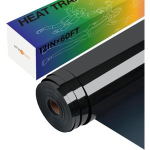 HTVRONT Heat Transfer Vinyl Black Iron on Vinyl-12 x 60FT Black HTV Vinyl Roll Easy to Cut & Weed for Heat Vinyl Design