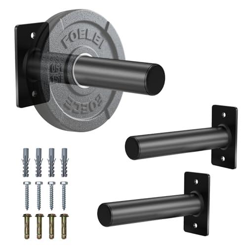 Weight Plate Holder 2Pcs - 330LB Capacity Wall Mounted Weight Plate Rack for 2" Olympic Plates, Weight Plate Storage with Protective Rubber Pads, Heavy Duty Steel, Space Saving Home Gym Storage