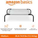 Amazon Basics Cooling Breathable Elevated Dog Bed with Durable Metal Frame, Medium, 43 x 26 x 7.5 Inch, Grey, Easy to Assemble