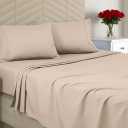 Utopia Bedding Queen Size 4 Piece Sheet Set - Brushed Microfiber - Soft Bed Sheets for Queen Size Bed Set - Includes 1 Fitted, 1 Flat, & 2 Pillow Cases - Deep Pocket (Beige)