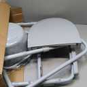 Drive Medical 11148-1 Folding Steel Bedside Commode Chair, Portable Toilet, Supports Individuals Weighing Up To 350 Lbs, with 7.5 Qt. Bucket and 13.5 Inch Seat, Grey