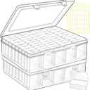 Bead Storage Containers, 92 Clear Plastic Bead Organizer Box With Hinged Lid,Bracelet Making DIY Jewelry Craft Nails, Bracelets, Jewelry, Diamonds, Clay Beads, Screws, 1.7x1.38x0.8 Inch