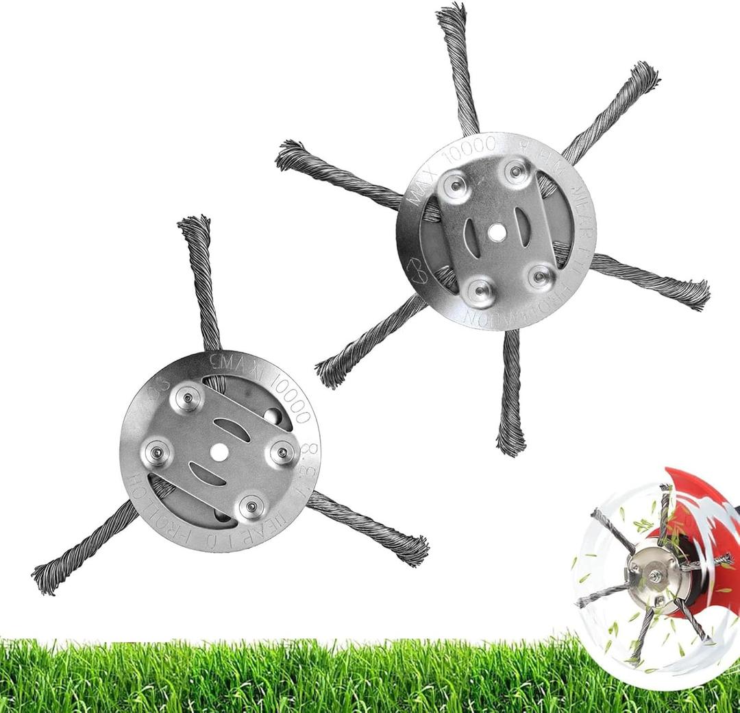 Steel Wire Grass Trimmer Head Replacement,Wire Weed Trimmer Head,Weed Eater Blades,Steel Wire Brush Cutter Trimmer Head Weed Remover Tool for Lawn Mower Tray (6 Blade+3 Blade)