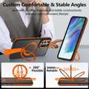 for Samsung Galaxy S21 FE Phone Case with 360° Spin Magnetic Stand-Finger Strap, [Fit for MagSafe][Mil-Grade Protection] Non-Slip Shockproof Ring Holder Matte for S21 FE 5G Case (Orange)