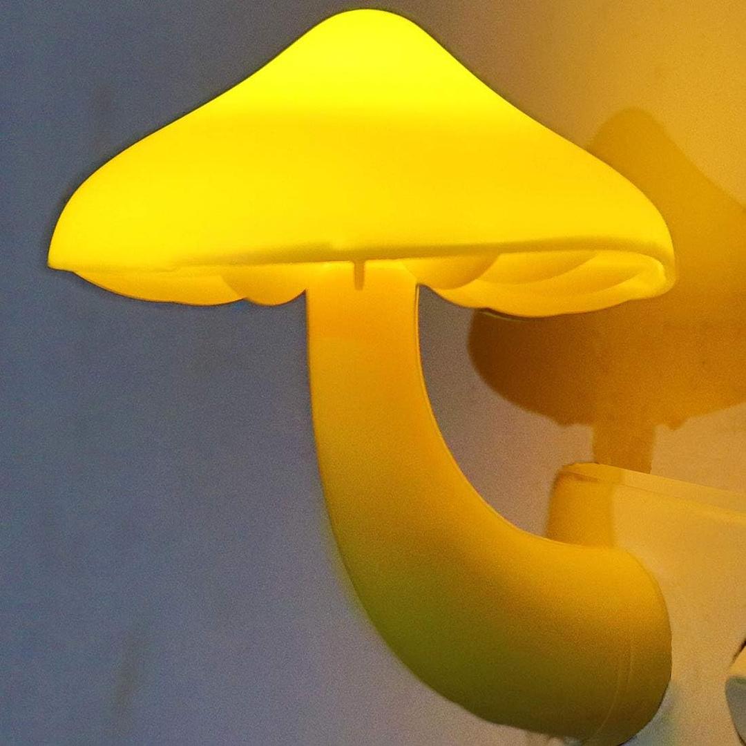 AUSAYE Sensor LED Night Lights for Adults Kids NightLight Cute Mushroom Night Light Plug in Wall Lamps for Bedroom, Bathroom,Toilet, Stairs, Kitchen, Hallway Corridor Warm Yellow,  4 Pack