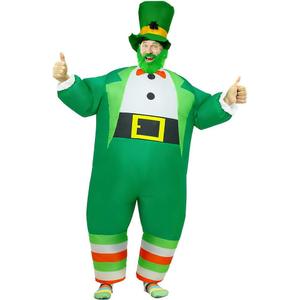 MXoSUM Inflatable St. Patrick's Day Costume for Adult Blow up Leprechaun Suit Funny Green Holiday Party Outfit (Men) One Size 