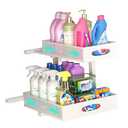 Beleeb Under Sink Organizer, Extra-Wide Upgrade, 1 Pack 2 Tier Metal Slide Out Cabinet Organizer, Height Adjustable Organization and Storage Series, Bathroom/Cabinet/Kitchen organization, White