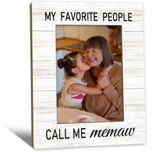 Beliran Memaw Gifts Picture Frame 5x7, Grandma Photo Frame, Christmas Mothers Day Birthday Gifts for Memaws, My Favorite People Call Me Memaw Wooden Picture Photo Frames for Desk Home Room Decor