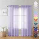 Lecloud 72 Inch Light Purple Sheer Curtains & Panels Set of 2, Airy & Breathable Solid Voile Lavender Curtain for Girls Bedroom, Gauzy Window French Door Living Room Drapes with Rod Pockets, 40W x 72L
