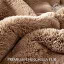 EVERGRACE Luxury Soft Faux Chinchilla Fur Throw Blanket for Couch, Warm Thick Heavy Winter Throw Blanket 1220GSM for Bed, Tawny Mink, 60"x80"