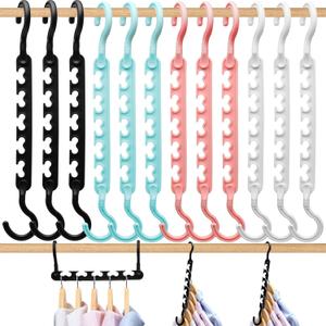 12-Pack-Closet-Organizers-and-Storage,Clothes-Organizer-Hangers for Heavy Clothes Sturdy Home Closet Organization and Storage,College-Dorm-Room-Essentials for Girls,Cloth-Storages-Space-Saving-Hangers