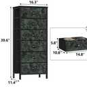 Furnulem Vertical Dresser for Bedroom,Tall Storage Tower Unit and Chest with 6 Drawers,Vintage Green Nightstand Furniture with Fabric Drawer Organizer in Dorm, Living Room,Closet,Entryway,Hallyway