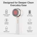 Electric Facial Cleansing Brush, Rechargeable Waterproof Dual Rotating Face Scrubber with 3 Interchangeable Heads, Soft Silicone Face Brush, White