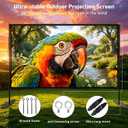 150 inch Projector Screen with Stand, 16:9 4K HD Portable Outdoor Movie Screen, Wrinkle-Free Foldable Indoor Projection Screen with Carry Bag & Ground Nails for Backyard Cinema Home Theater