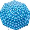 Tommy Bahama 6' UPF 50+ Tilt Beach Umbrella with Integrated Sand Anchor, Wind Vent, and Carry Bag