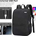 MAXTOP Deep Storage Laptop Backpack with USB Charging Port[Water Resistant] College Computer Bookbag Fits 15 Inch Laptop Black