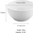 10 oz 4.5 inch Versatile Ceramic Bowls Set of 6 - White Porcelain, Ideal for Ice Cream, Desserts, Snacks, and More - Stackable, Kid-Friendly, Easy to Clean in the Dishwasher