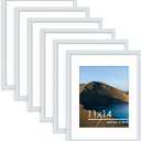 PEALSN 11x14 Picture Frame Set of 6, Display Pictures 8x10 with Mat or 11x14 without Mat for Wall Mounting or Table Top Display, Photo Frames Collage for Wall Decor, Blue