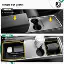 2 x YHTAUTO Center Console Organizer Tray Armrest Drawer Organizer for Tesla Model Y Juniper 2025 2026(Premium & Performance), Tesla Model 3 Highland 2024 2025 2026 Center Console Tray Storage Accessories