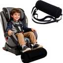 IFOYO Inflatable Car Seat Foot Rest for Kids, Portable Toddler Car Foot Rest with 2 Adjustable Straps, Carseat Accessories Suit for Kids Booster Cars Seat, Machine Washable Cover, Black