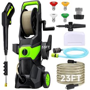 Electric Pressure Washer, 2.5 GPM High Power Washer with 4 Nozzles Set & Foam Cannon, Power Washer for Driveways, Cars, Fences, Decks, Patios, and Outdoor Cleaning