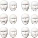 12 Pcs DIY White Mask, Halloween White DIY Masks,Plain Mask Paper Full Face Opera Masquerade Masks