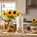 Namalu Highland Cow Sunflower Paper Towel Holder Highland Cow Sunflower Kitchen Decor Kitchen Cute Paper Towel Holder Dispenser for Bedroom Toilet Countertop Decor
