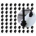 50-Pack Square Iron Balusters Slant Shoes with Screws for 1/2 Inch Staircase Balusters, Ideal for Wrought Iron Spindles in Staircase Renovations