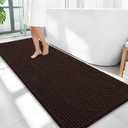 OLANLY Thick Bathroom Runner Rugs 59x24, Extra Soft Absorbent Chenille Bath Rugs, Rubber Backing, Machine Wash Dry, Long Bath Mats for Bathroom Floor, Tub and Shower, Home Decor Accessories, Brown