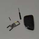 Genuine Leather Key Fob Cover for Chevy, Smart Fob Cover Case Compatible with 2021/2022/2023/2024/2025 GMC Yukon Denali Sierra Chevrolet Tahoe Suburban Silverado Buick (Black, 5 Button)