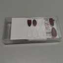 BTArtbox Press On Nails Almond - Lamp-Curable Dark Red Medium Press On Nails with Glue for Women, Semi-Transparent Soft Gel Glue On Nails in 15 Sizes - 30 Stick On Nails Kit, Blackout