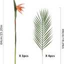 Bird of Paradise Artificial Plant Combo Palm Leaves,Faux Bird of Paradise Plant with Artificial Palm Leaves for Wedding Garden Office Home Indoor and Outdoor Decor(Orange)