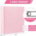 2-INCH 3 Ring Binder with 2 Interior Pockets, Durable 2'' Binders Holds US Letter Size 8.5'' x 11'' Paper - Versatile Binders for Office, Home, and School Use, 6 Pack (2-inch Pink)